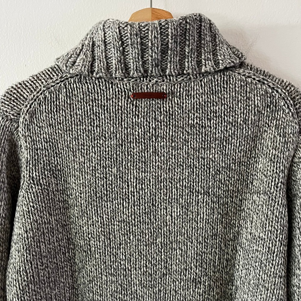 Trovata Birds of Paradis Lambswool Chunky Knit Turtleneck Sweater Gray size XS - Picture 7 of 12